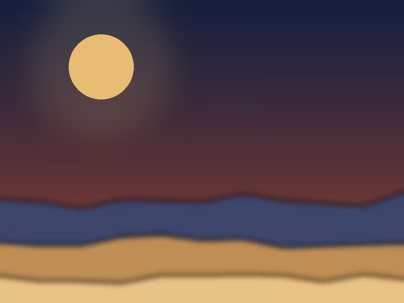 Desert camp tents lit at dusk