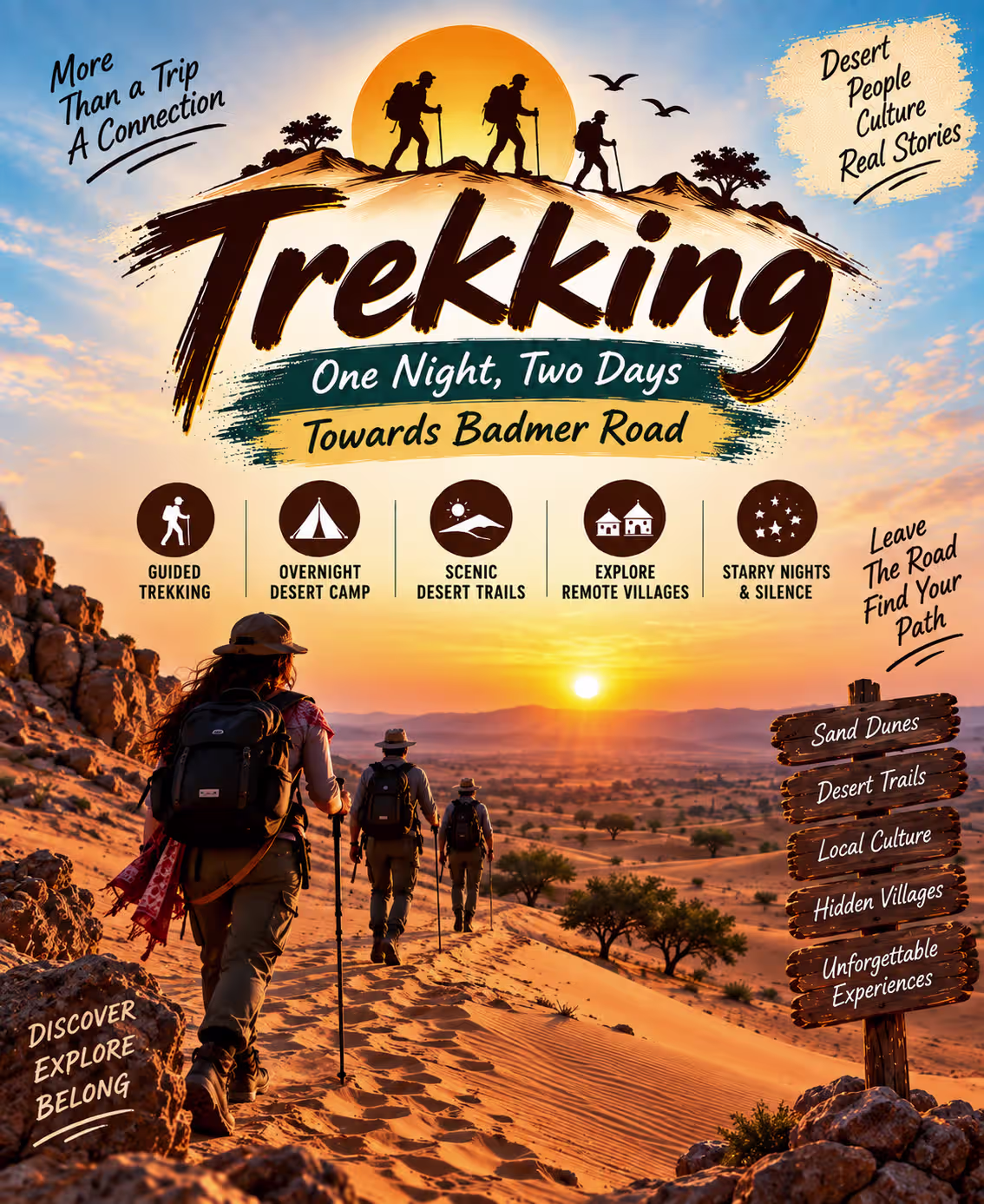 Multi-day desert trekking route near Jaisalmer